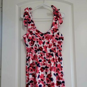 Heather B Womens Pink and White Shoulder Tie Dress